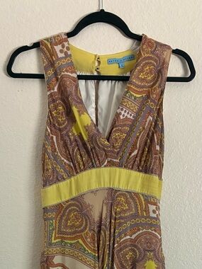 ANTONIO MELANI Yellow and Cream Dress Top